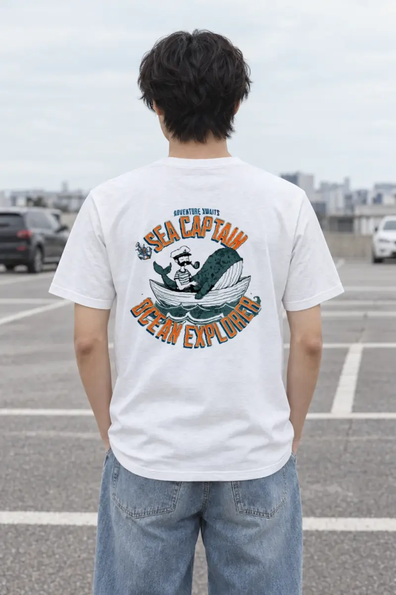 "Sea Captain Adventure" Heavyweight Unisex Crewneck T-shirt | Gildan 5000