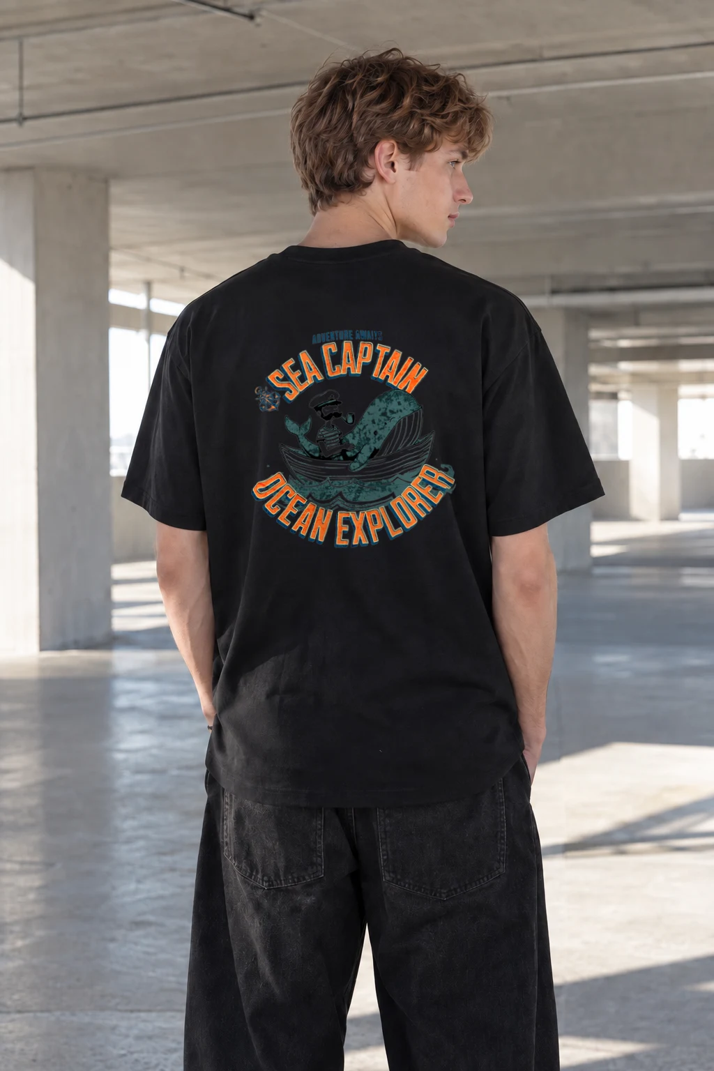 "Sea Captain Adventure" Heavyweight Unisex Crewneck T-shirt | Gildan 5000
