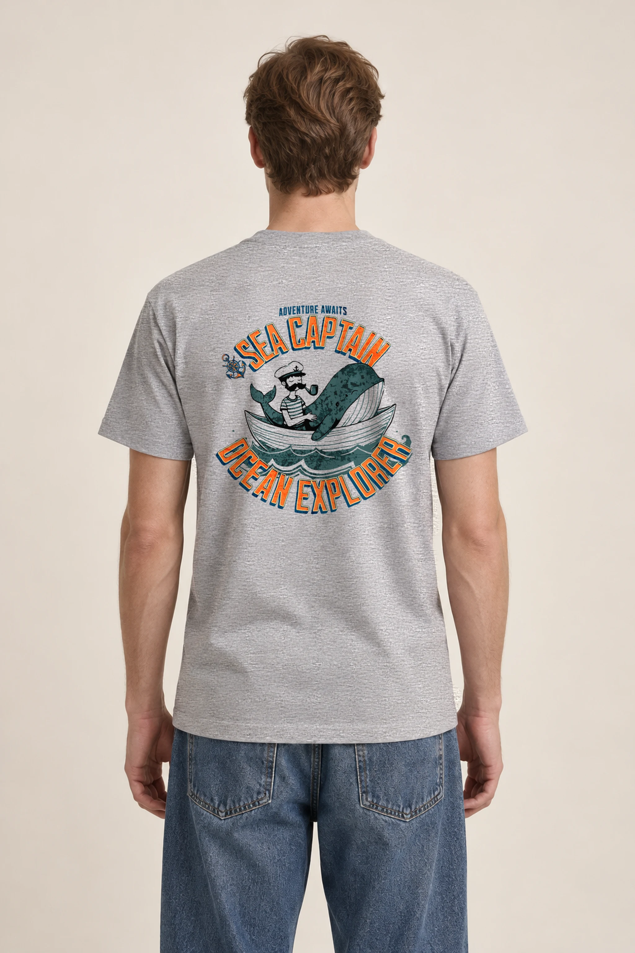 "Sea Captain Adventure" Heavyweight Unisex Crewneck T-shirt