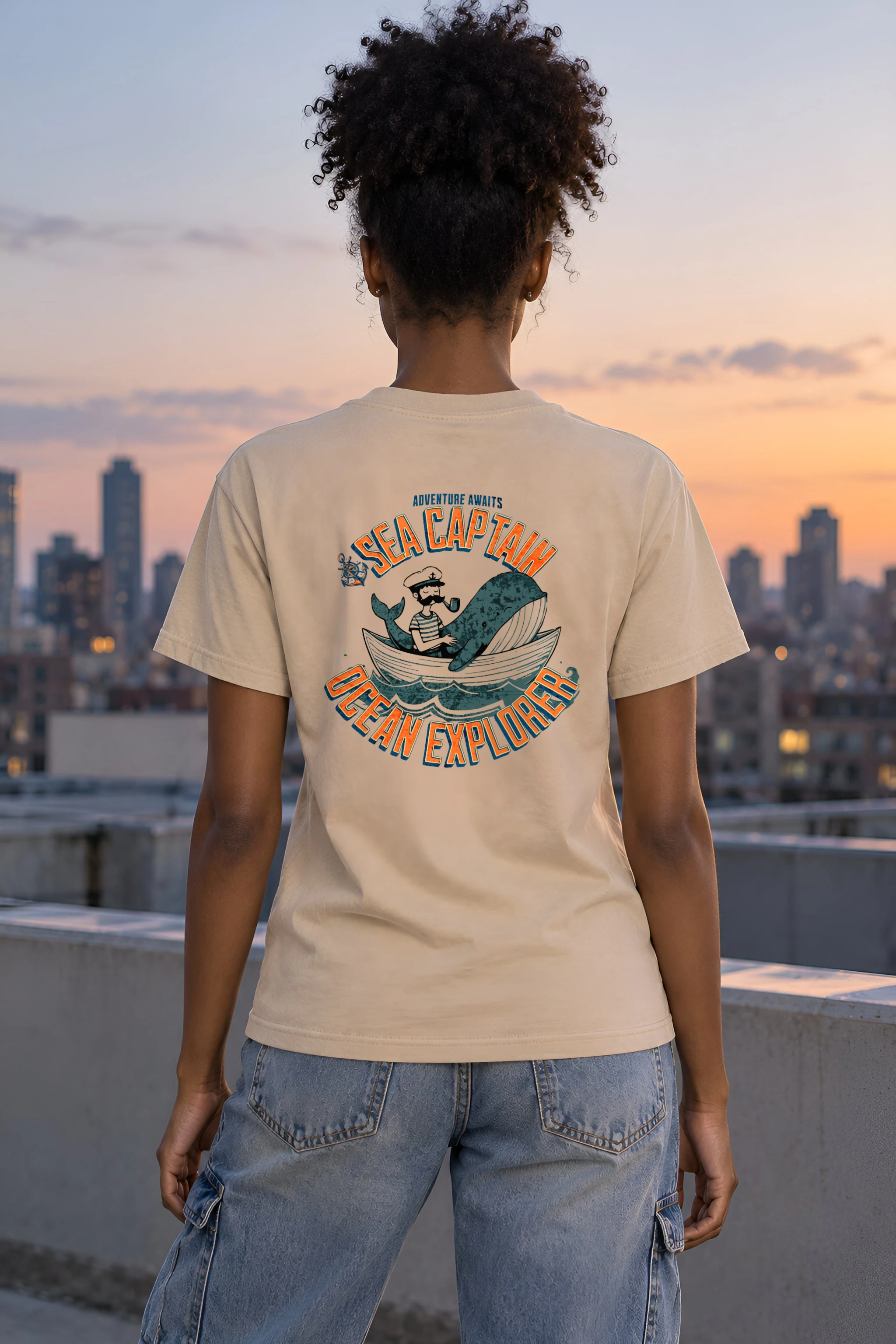 "Sea Captain Adventure" Heavyweight Unisex Crewneck T-shirt
