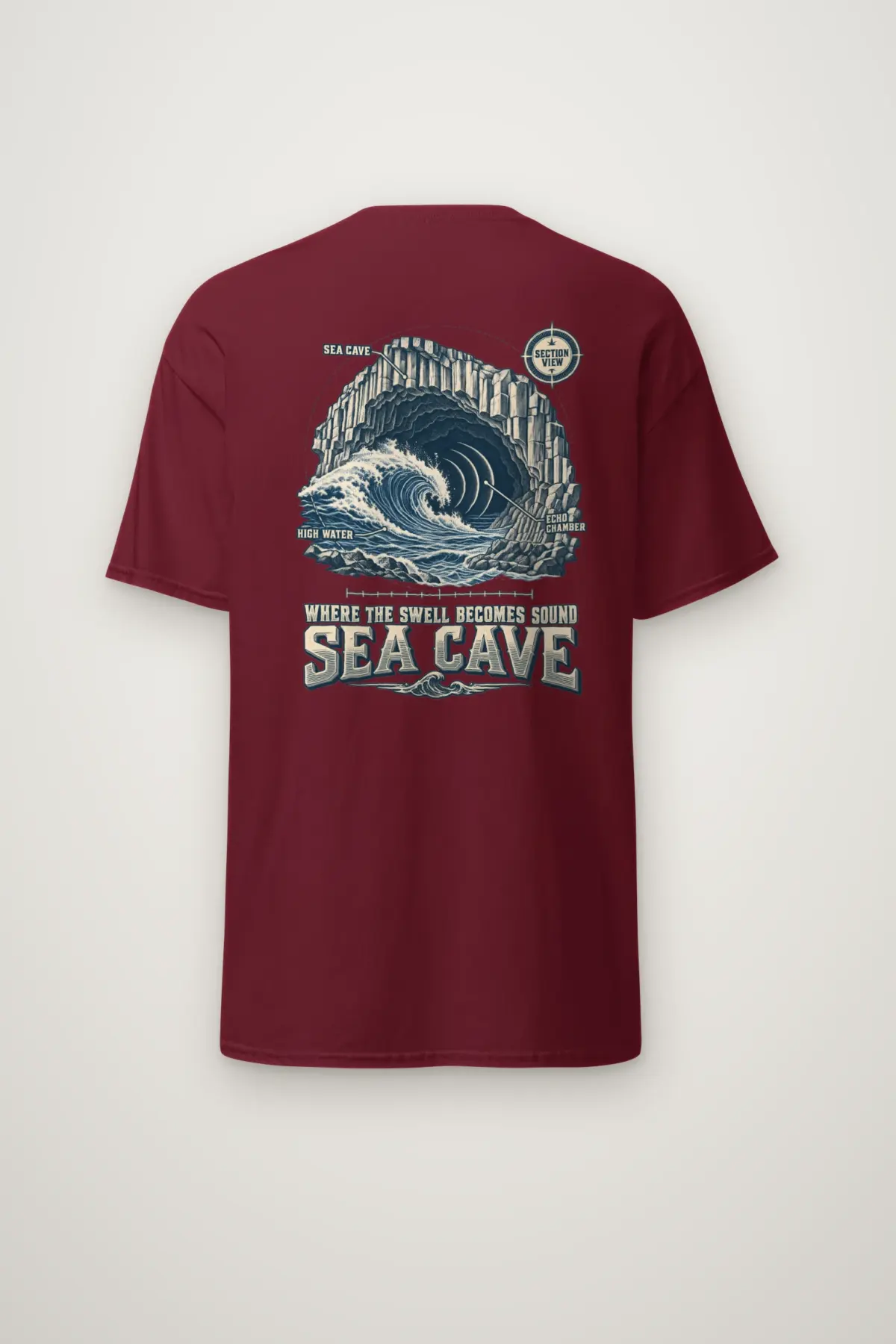 "Sea Cave Section View" Heavyweight Unisex Crewneck T-shirt