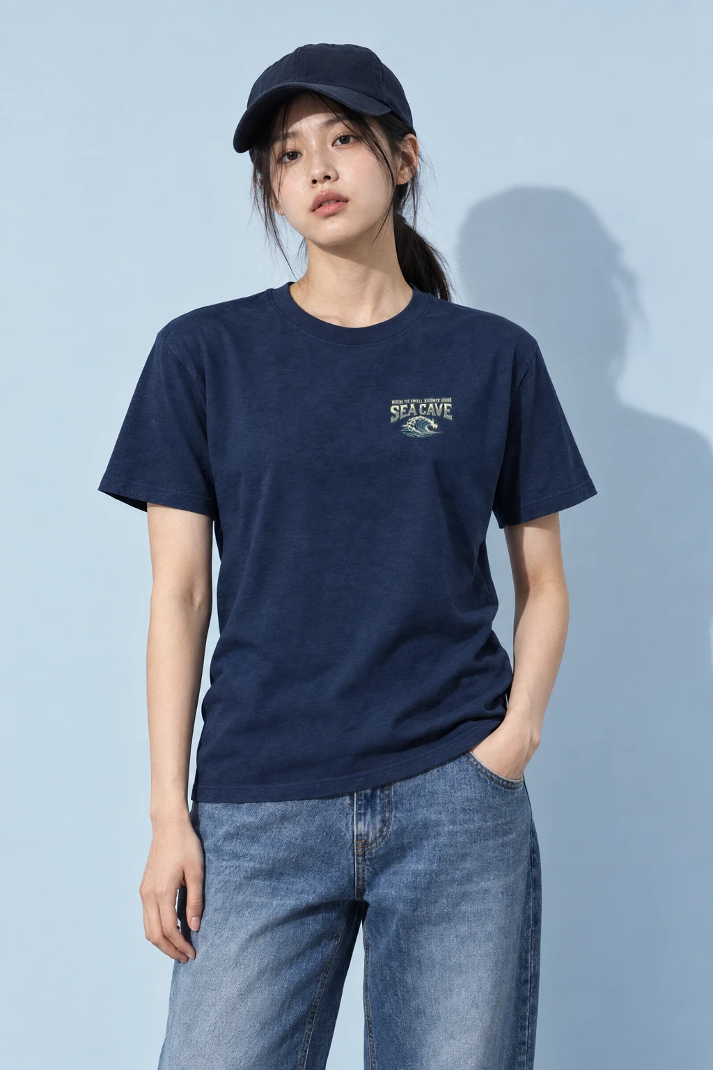 "Sea Cave Section View" Heavyweight Unisex Crewneck T-shirt