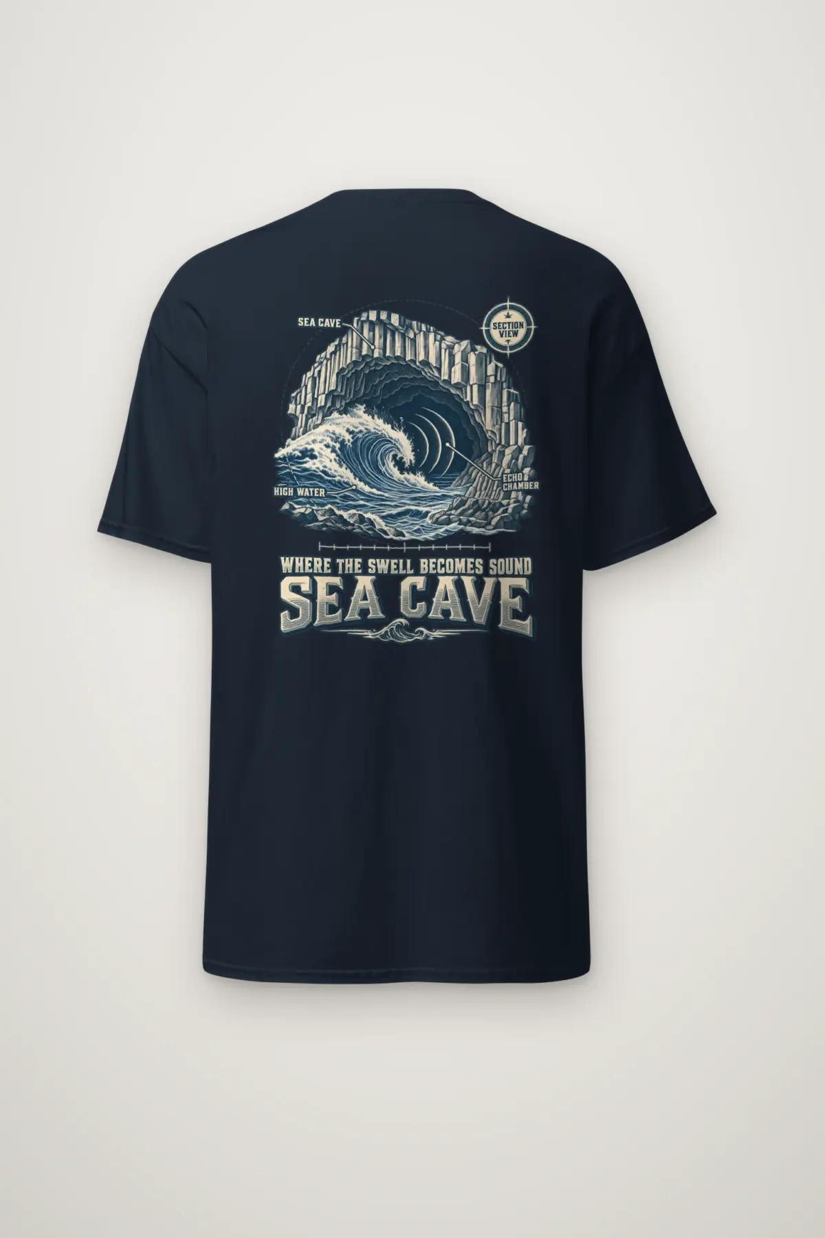 "Sea Cave Section View" Heavyweight Unisex Crewneck T-shirt