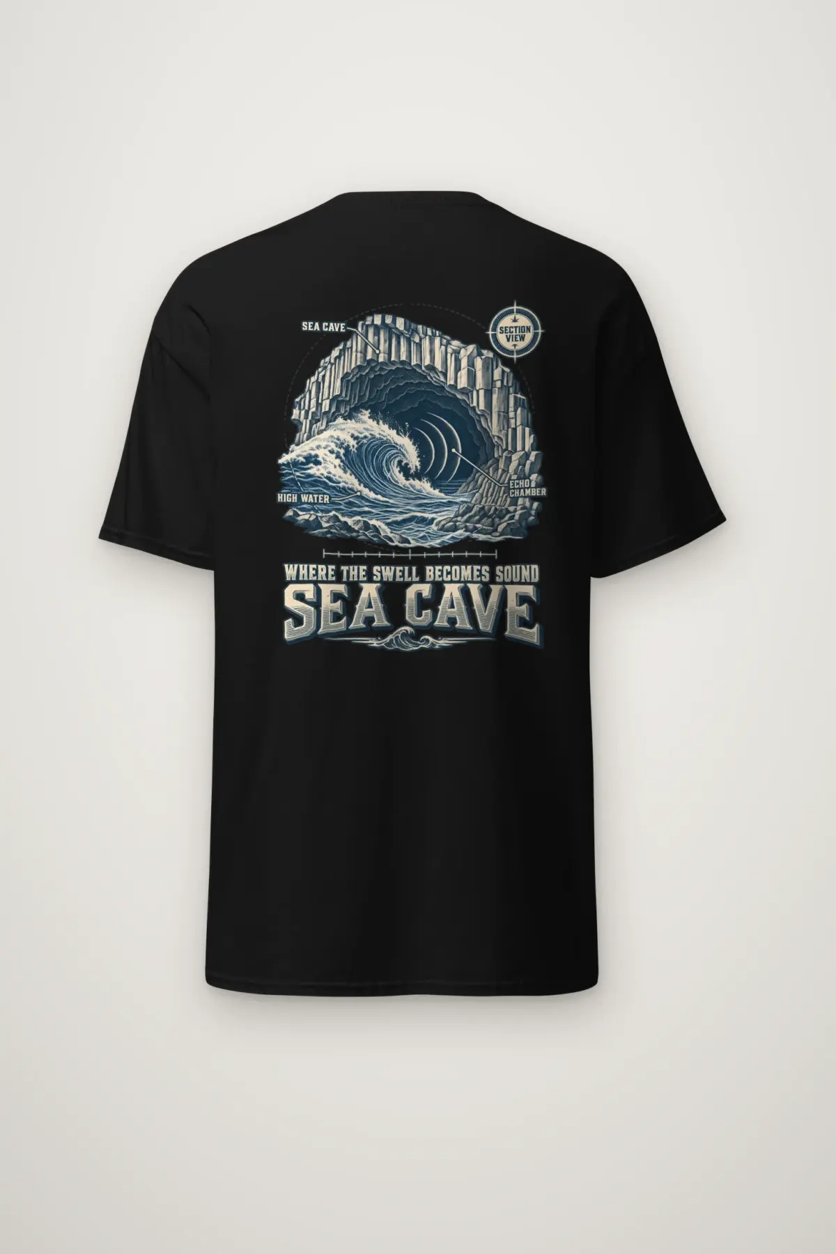 "Sea Cave Section View" Heavyweight Unisex Crewneck T-shirt