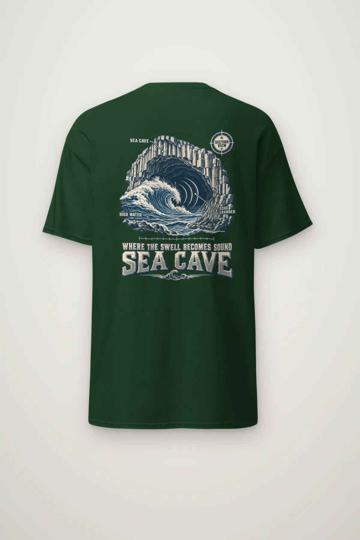 "Sea Cave Section View" Heavyweight Unisex Crewneck T-shirt