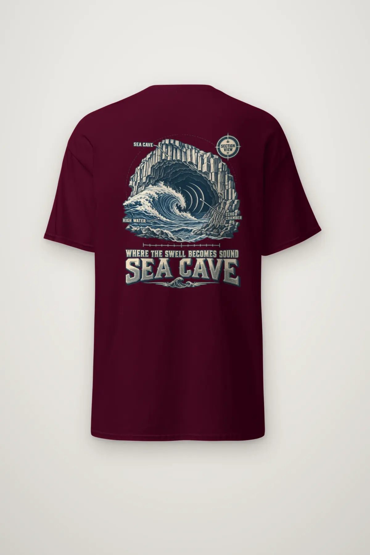 "Sea Cave Section View" Heavyweight Unisex Crewneck T-shirt