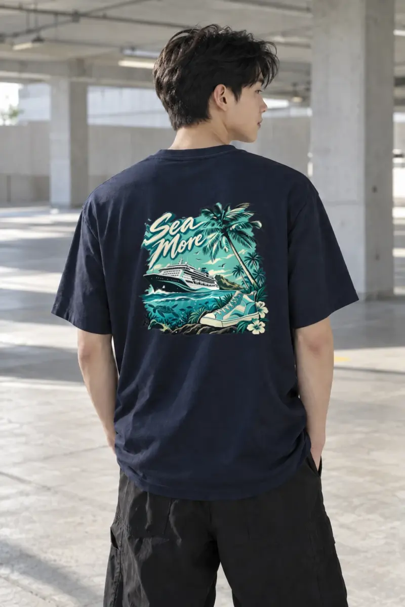 "Sea More" Heavyweight Unisex Crewneck T-shirt | Gildan 5000
