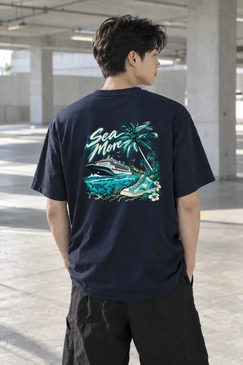 "Sea More" Heavyweight Unisex Crewneck T-shirt | Gildan 5000