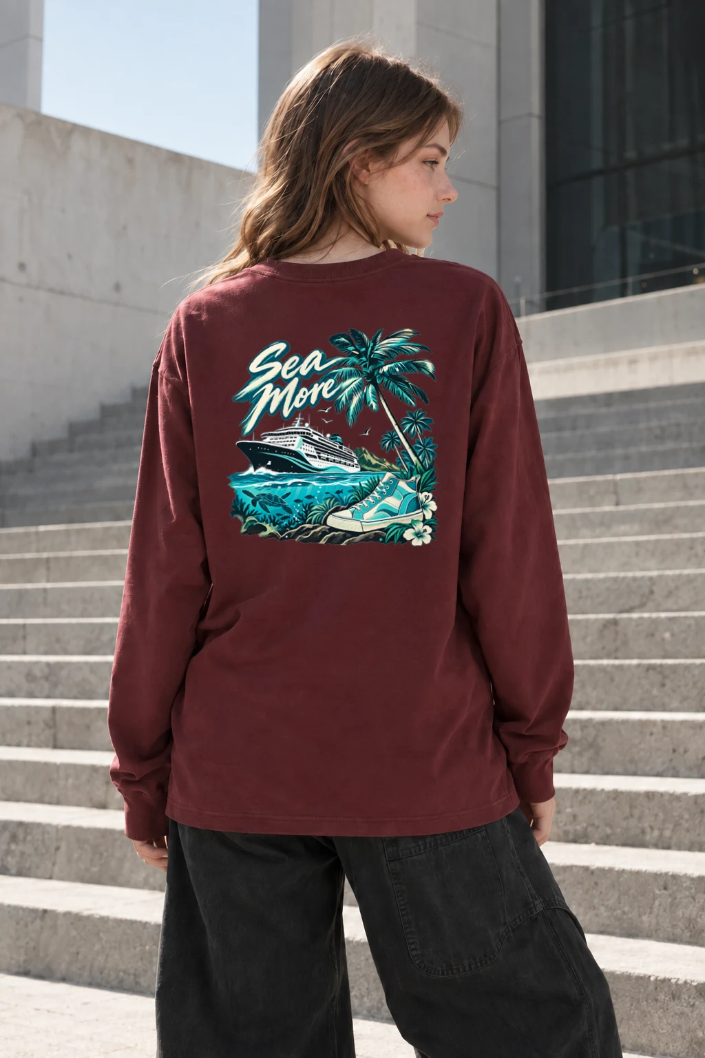 "Sea More" Unisex Longsleeve T-shirt | Gildan 2400