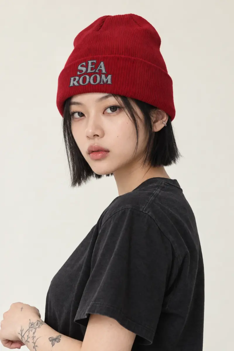 "Sea Room" Cuffed Beanie · Embroidered