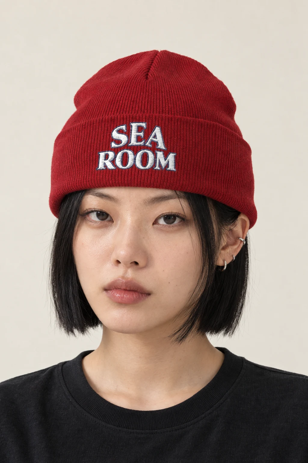 "Sea Room" Cuffed Beanie · Embroidered