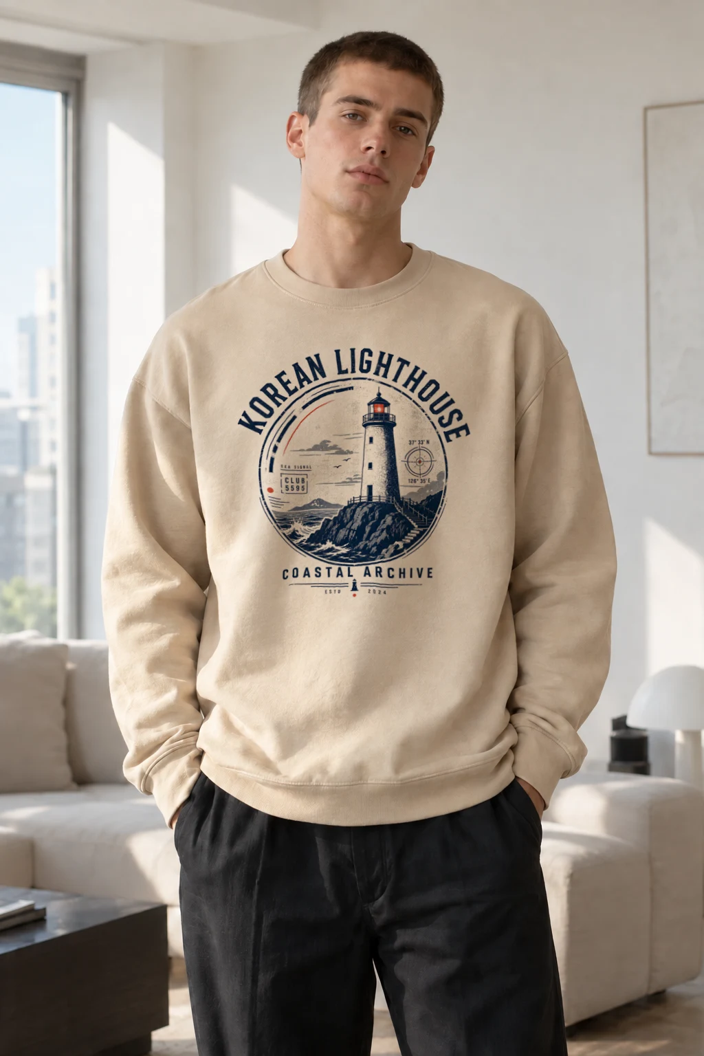 "Sea Signal Club" Heavy Blend Unisex Crewneck Sweatshirt | Gildan 18000
