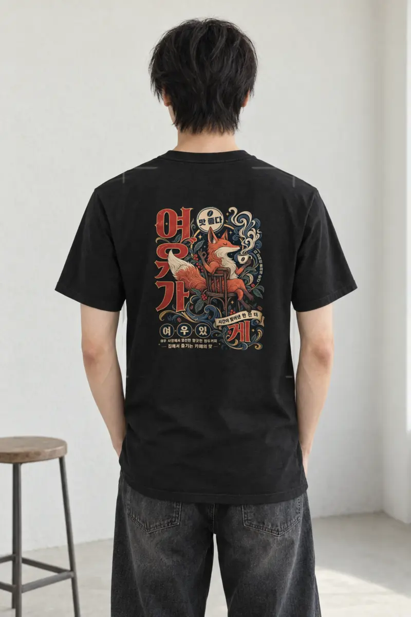 "Seated Fox Coffee" Heavyweight Unisex Crewneck T-shirt