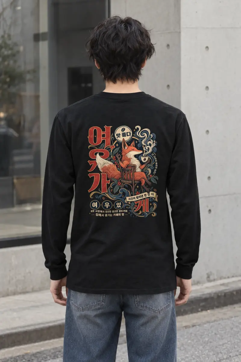 "Seated Fox Coffee" Unisex Longsleeve T-shirt