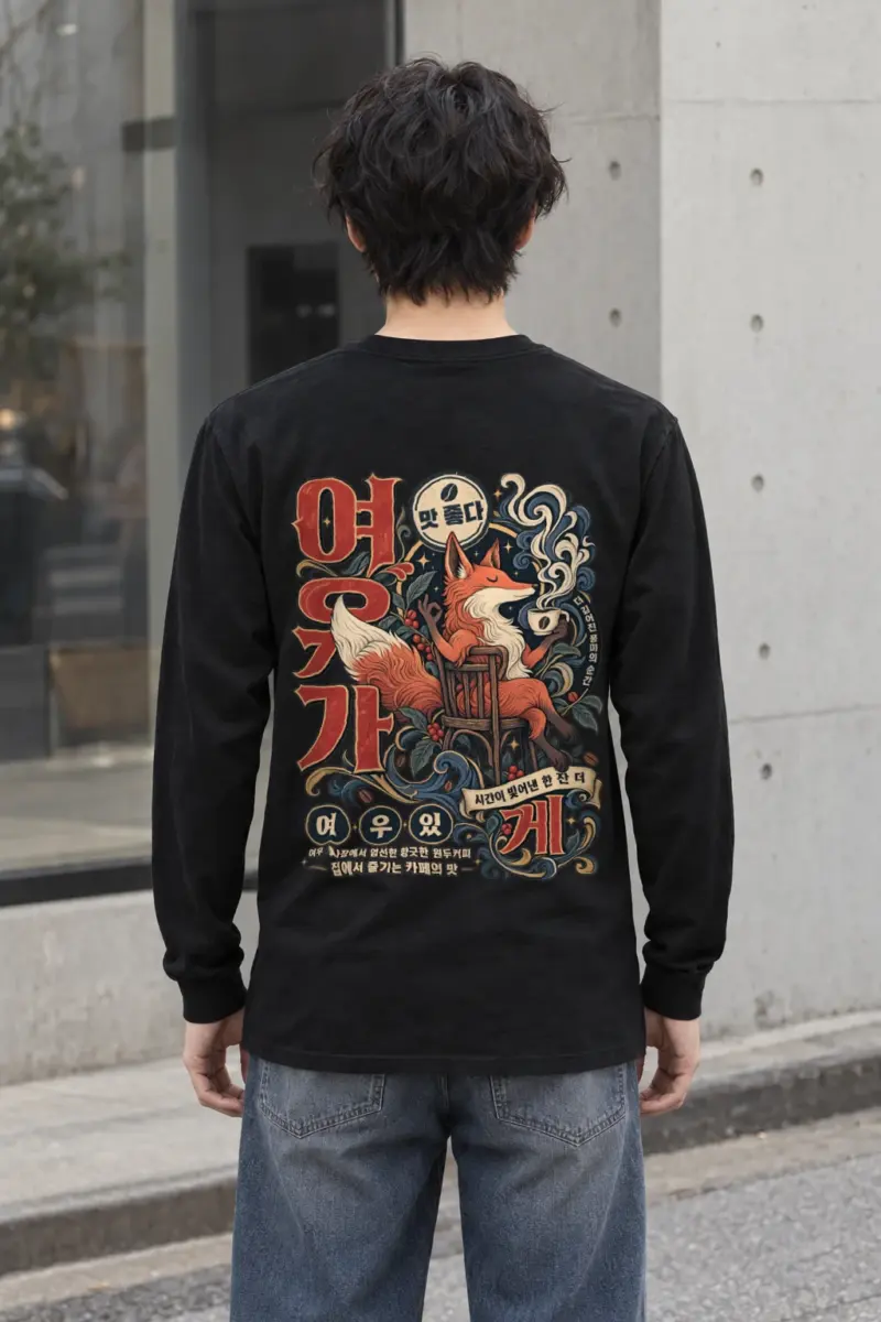 "Seated Fox Coffee" Unisex Longsleeve T-shirt