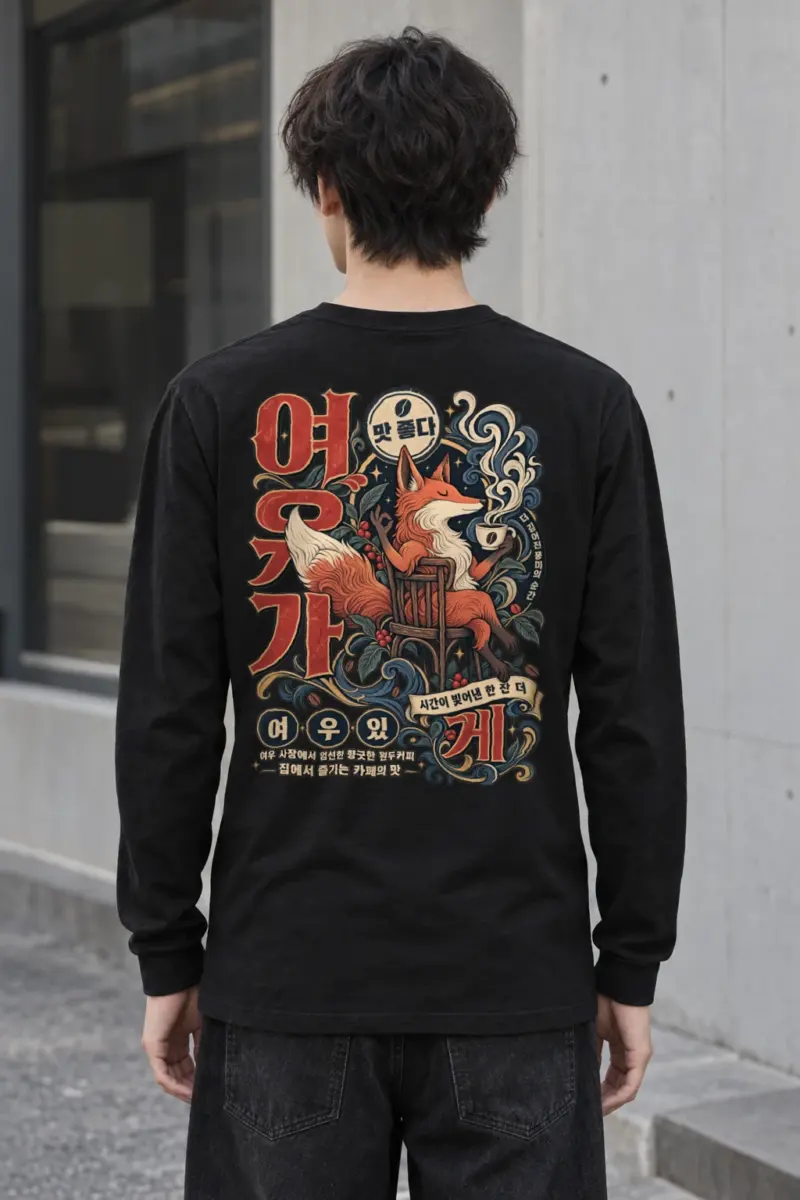 "Seated Fox Coffee" Unisex Longsleeve T-shirt | Gildan 2400