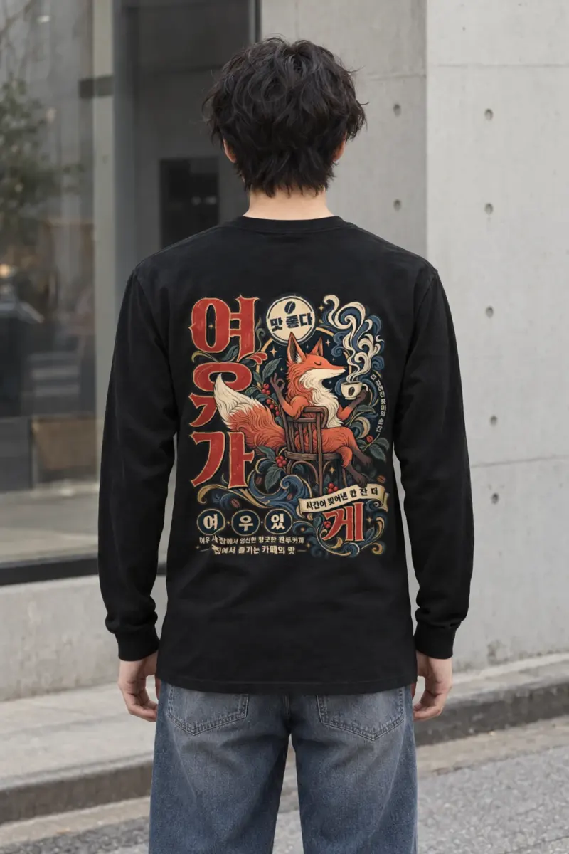 "Seated Fox Coffee" Unisex Longsleeve T-shirt