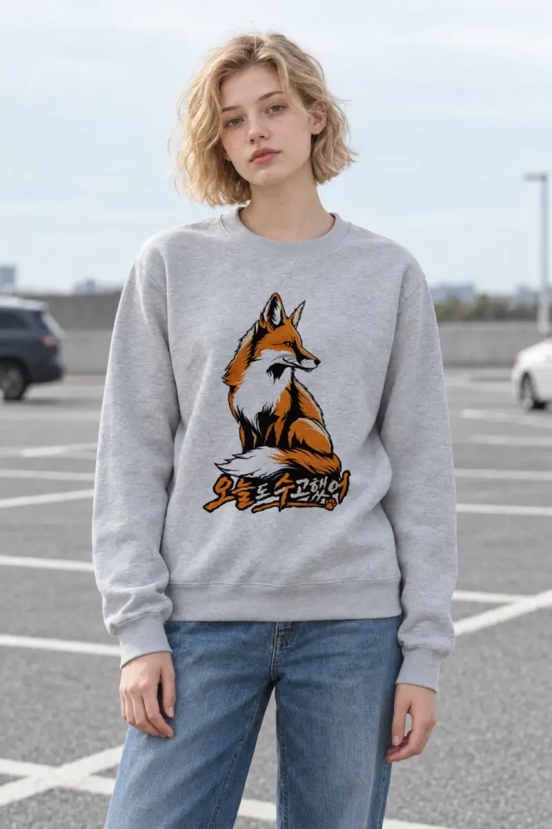 "Seated Fox" Heavy Blend Unisex Crewneck Sweatshirt