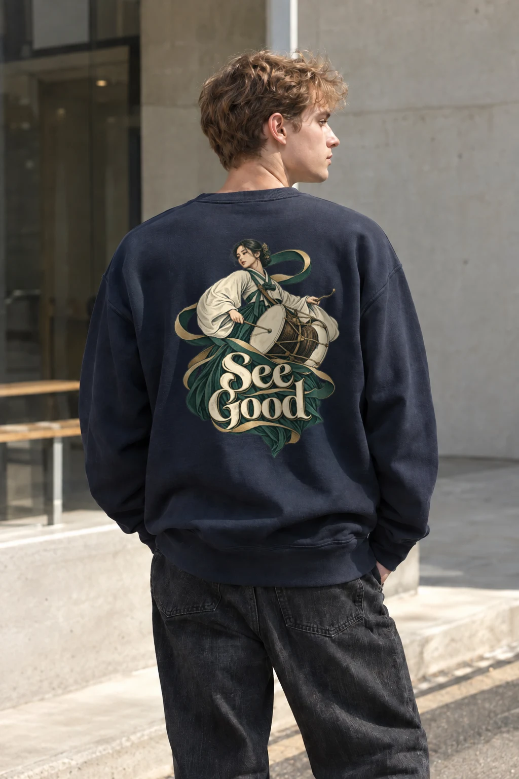 "See Good Drum" Heavy Blend Unisex Crewneck Sweatshirt | Gildan 18000