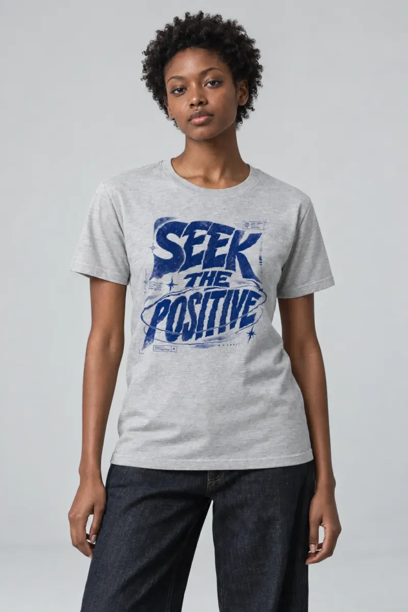 "Seek The Positive" Heavyweight Unisex Crewneck T-shirt | Gildan 5000