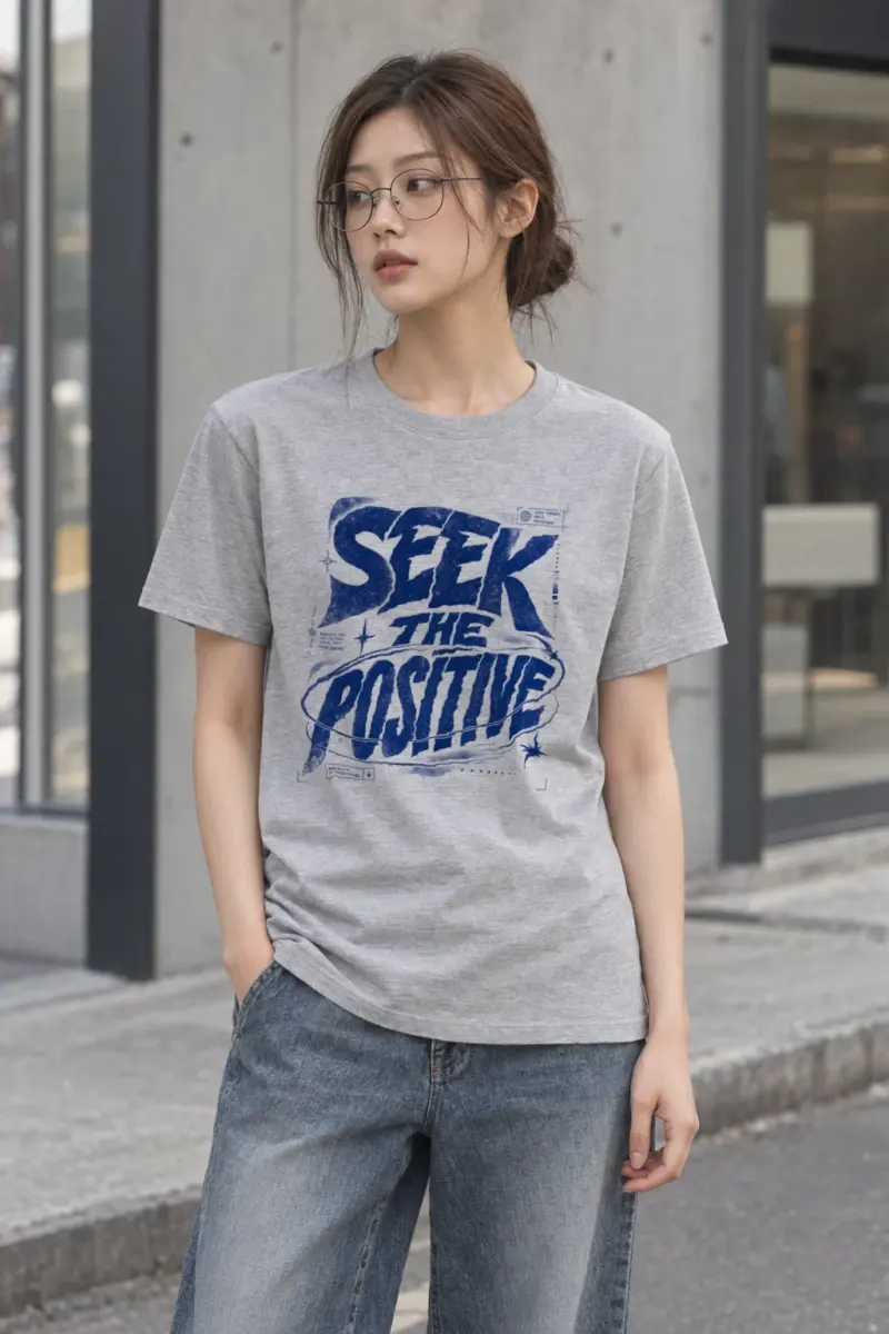 "Seek The Positive" Heavyweight Unisex Crewneck T-shirt | Gildan 5000