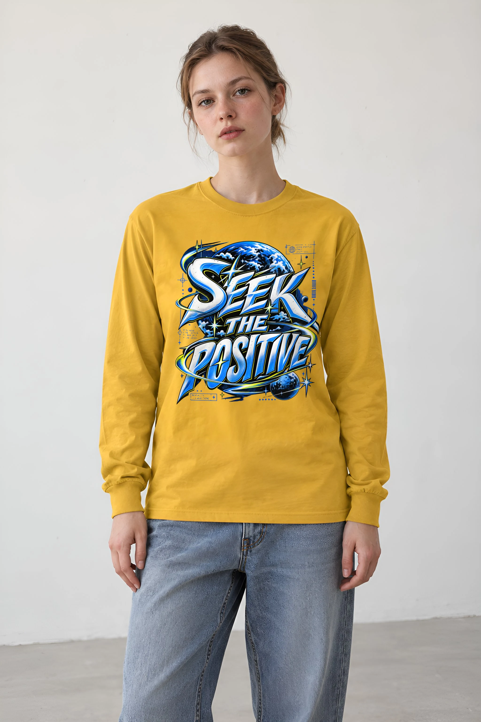 "Graffiti Gradient Planet" Unisex Longsleeve T-shirt