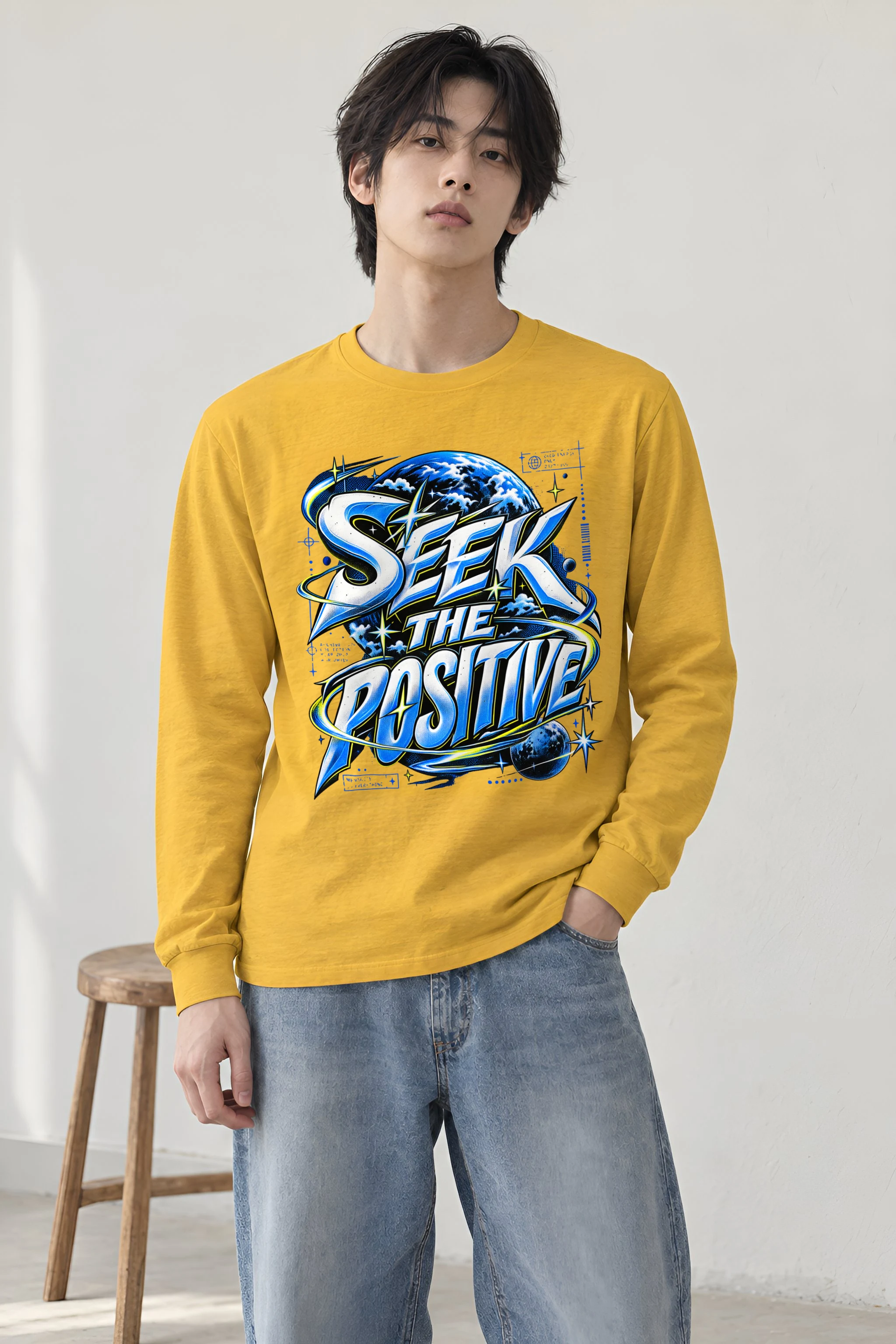 "Graffiti Gradient Planet" Unisex Longsleeve T-shirt