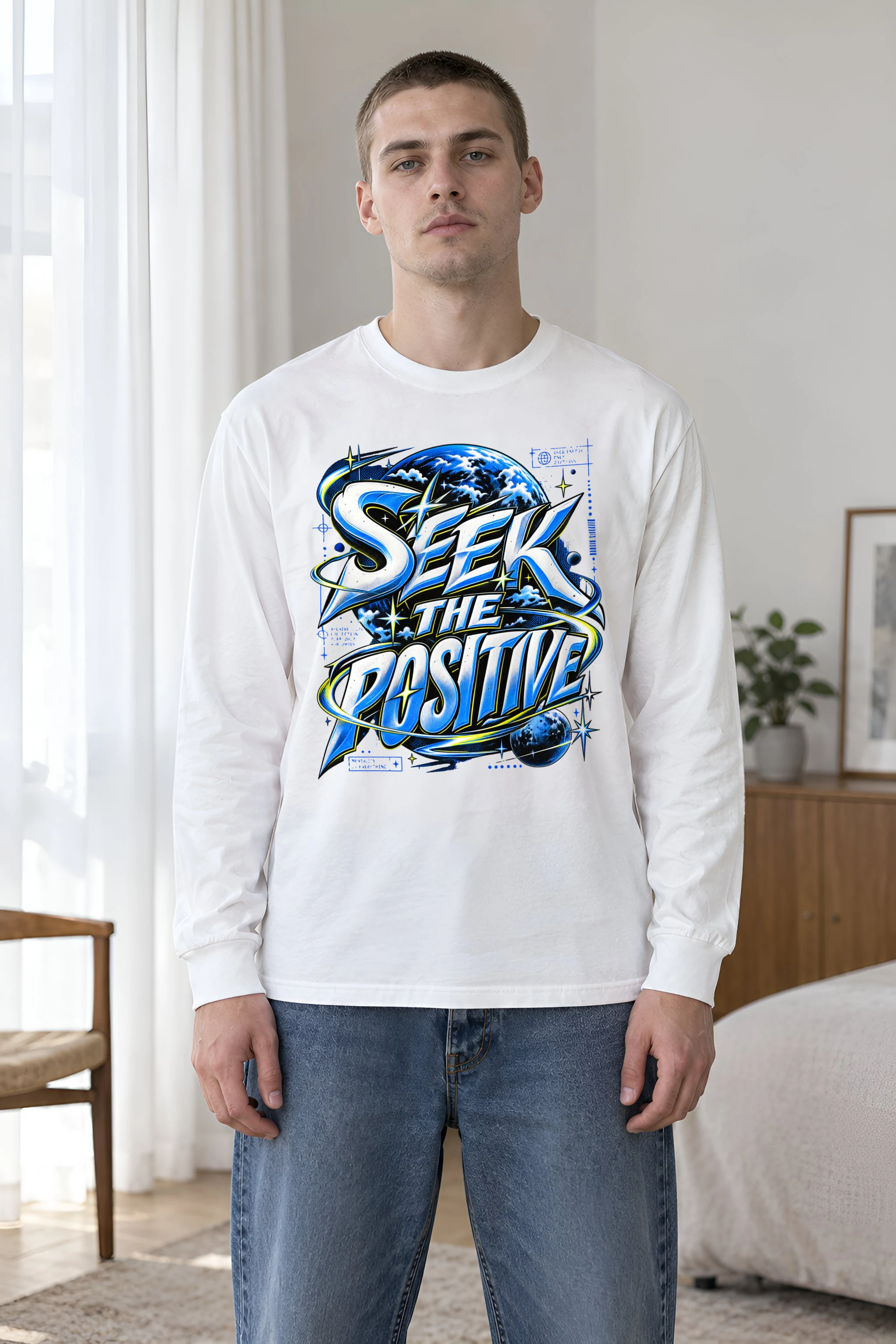 "Graffiti Gradient Planet" Unisex Longsleeve T-shirt