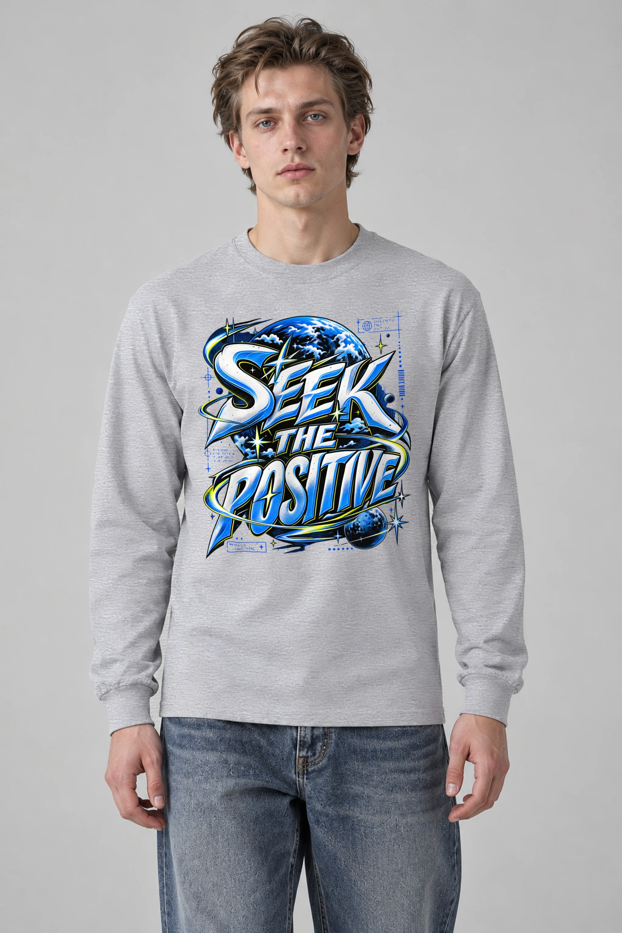 "Graffiti Gradient Planet" Unisex Longsleeve T-shirt