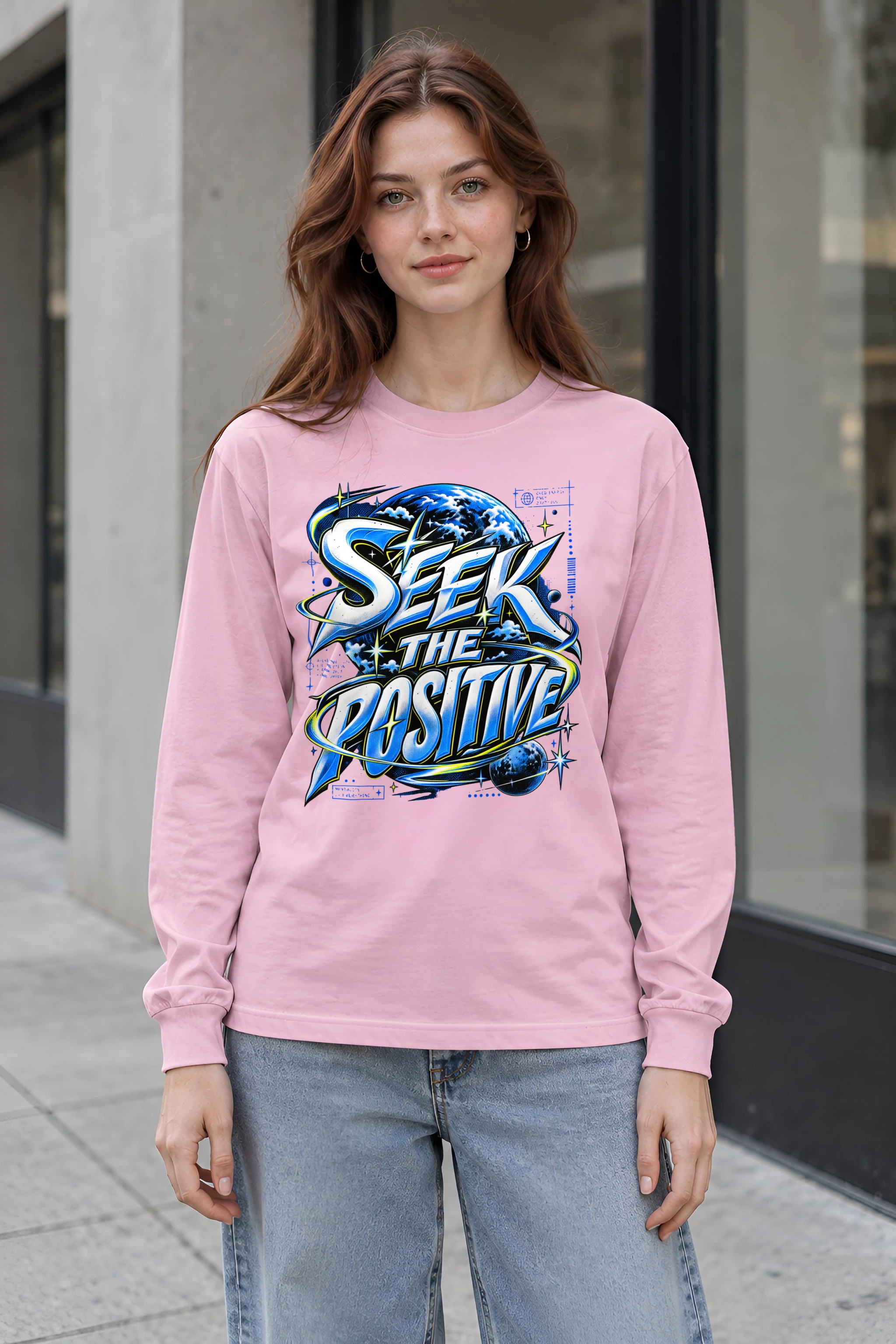 "Graffiti Gradient Planet" Unisex Longsleeve T-shirt