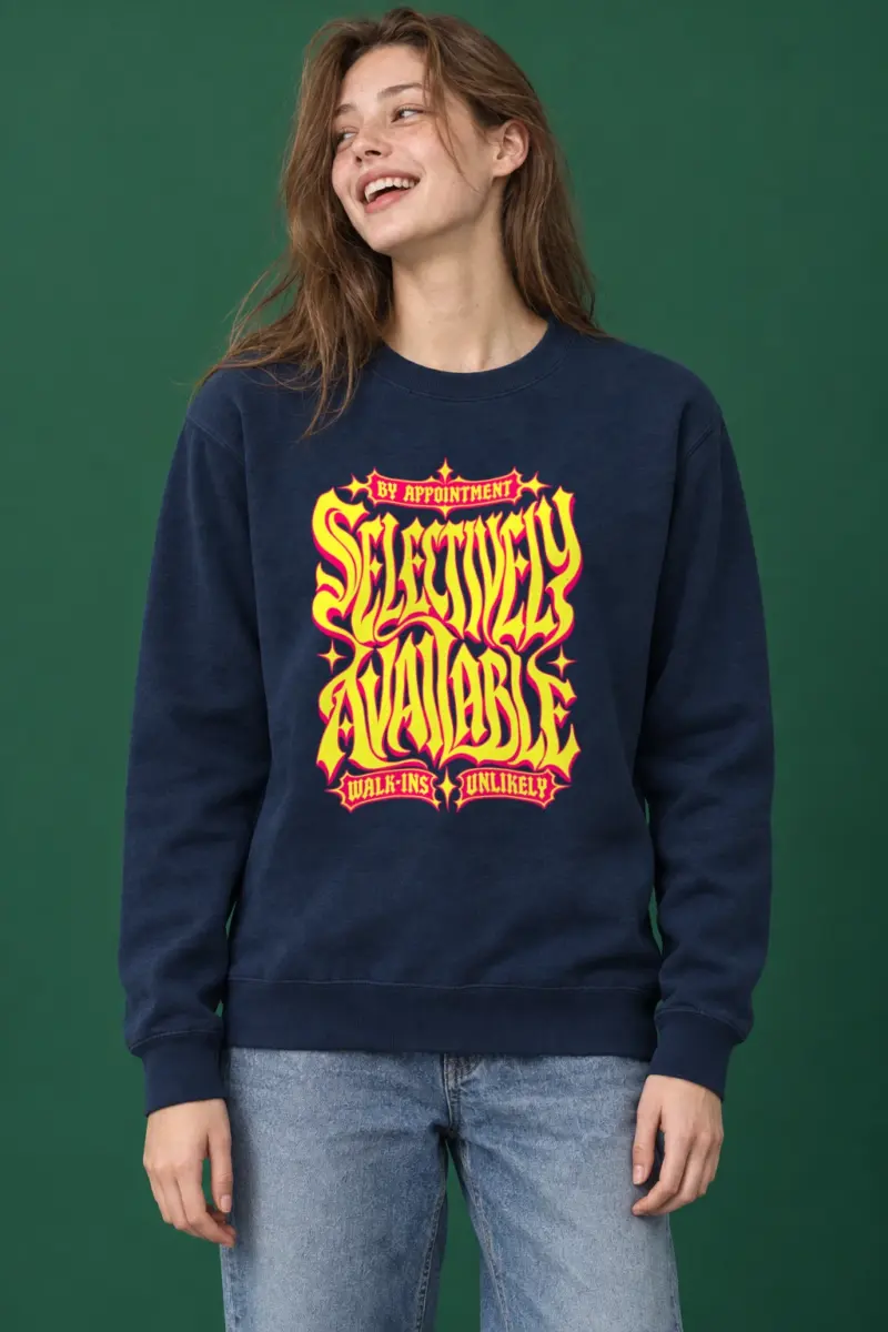 "Selectively Available" Heavy Blend Unisex Crewneck Sweatshirt
