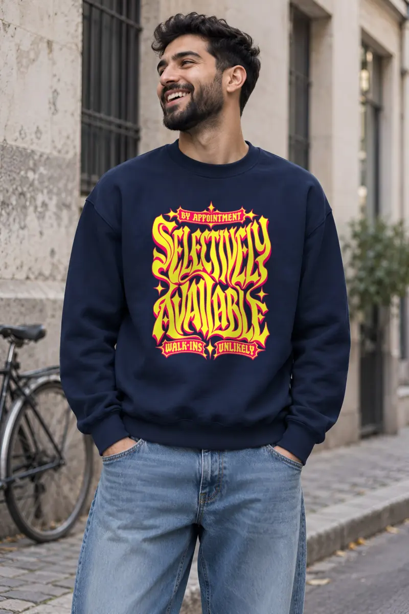 "Selectively Available" Heavy Blend Unisex Crewneck Sweatshirt