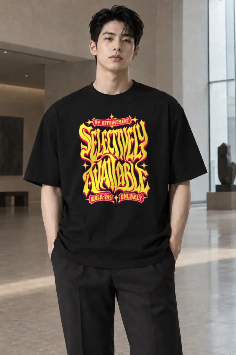 "Selectively Available" Men's Oversized Heavyweight Crewneck T-Shirt | Shaka Wear SHMHSS