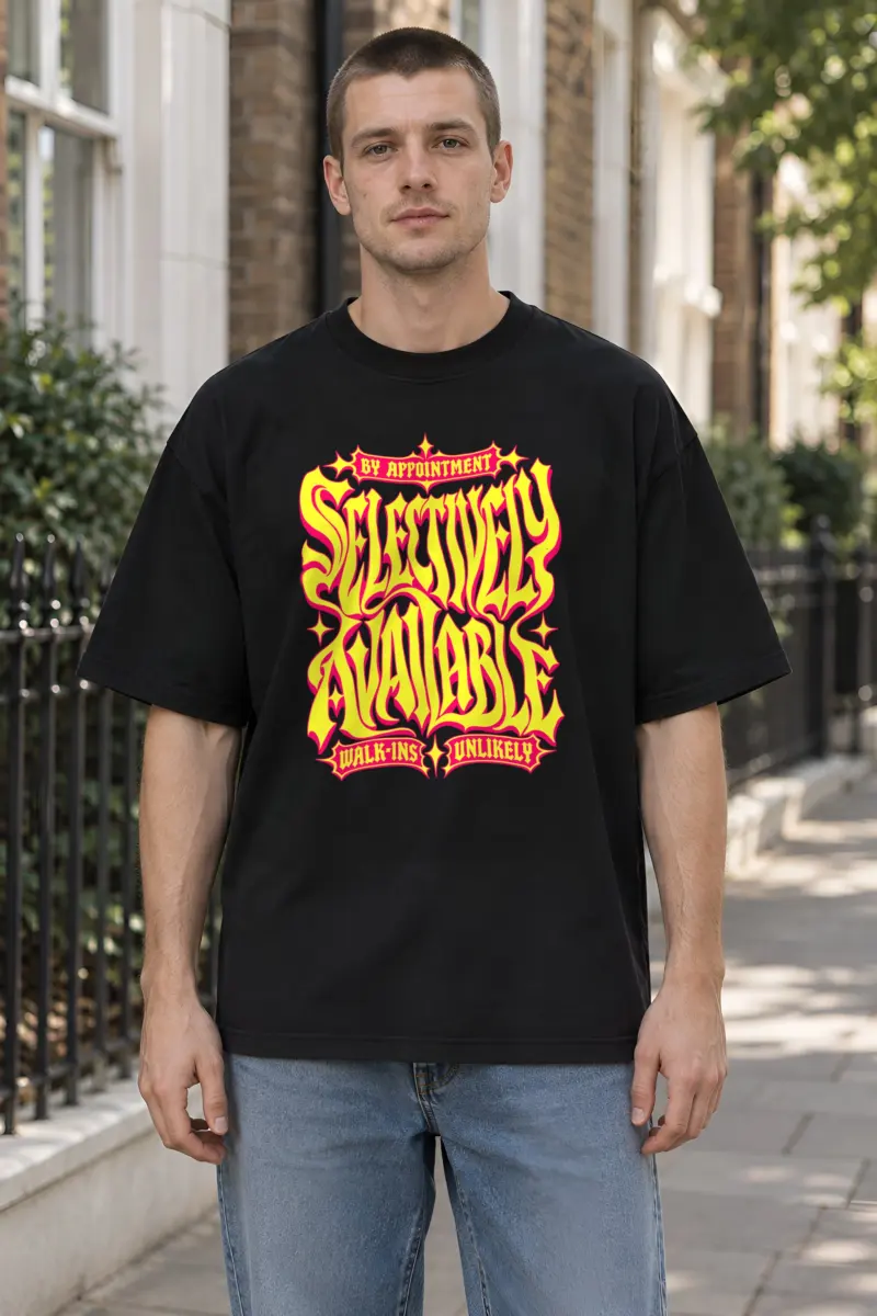 "Selectively Available" Unisex Oversized Heavyweight Crewneck T-Shirt