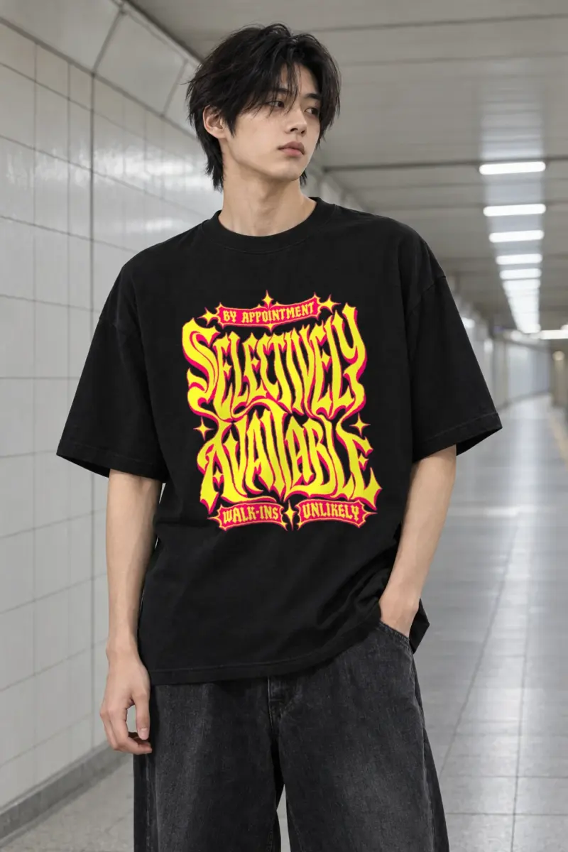 "Selectively Available" Men's Oversized Heavyweight Crewneck T-Shirt
