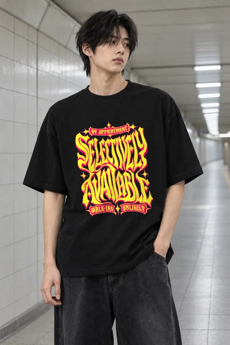 "Selectively Available" Men's Oversized Heavyweight Crewneck T-Shirt