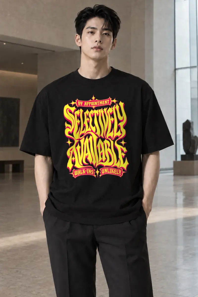 “Selectively Available” Men’s Oversized Heavyweight Crewneck T-Shirt | Shaka Wear SHMHSS