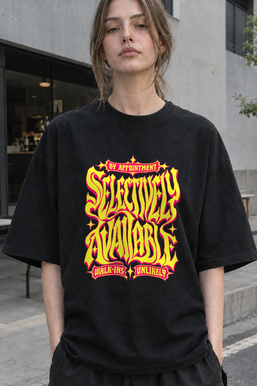 "Selectively Available" Men's Oversized Heavyweight Crewneck T-Shirt | Shaka Wear SHMHSS