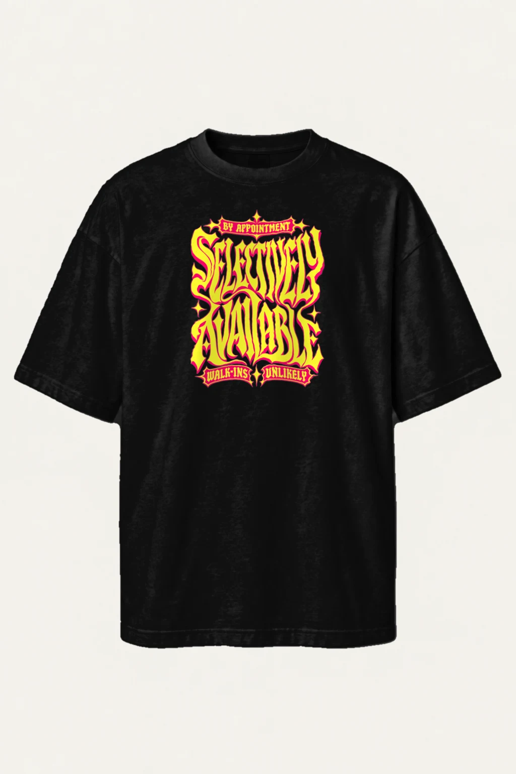 "Selectively Available" Men's Oversized Heavyweight Crewneck T-Shirt | Shaka Wear SHMHSS