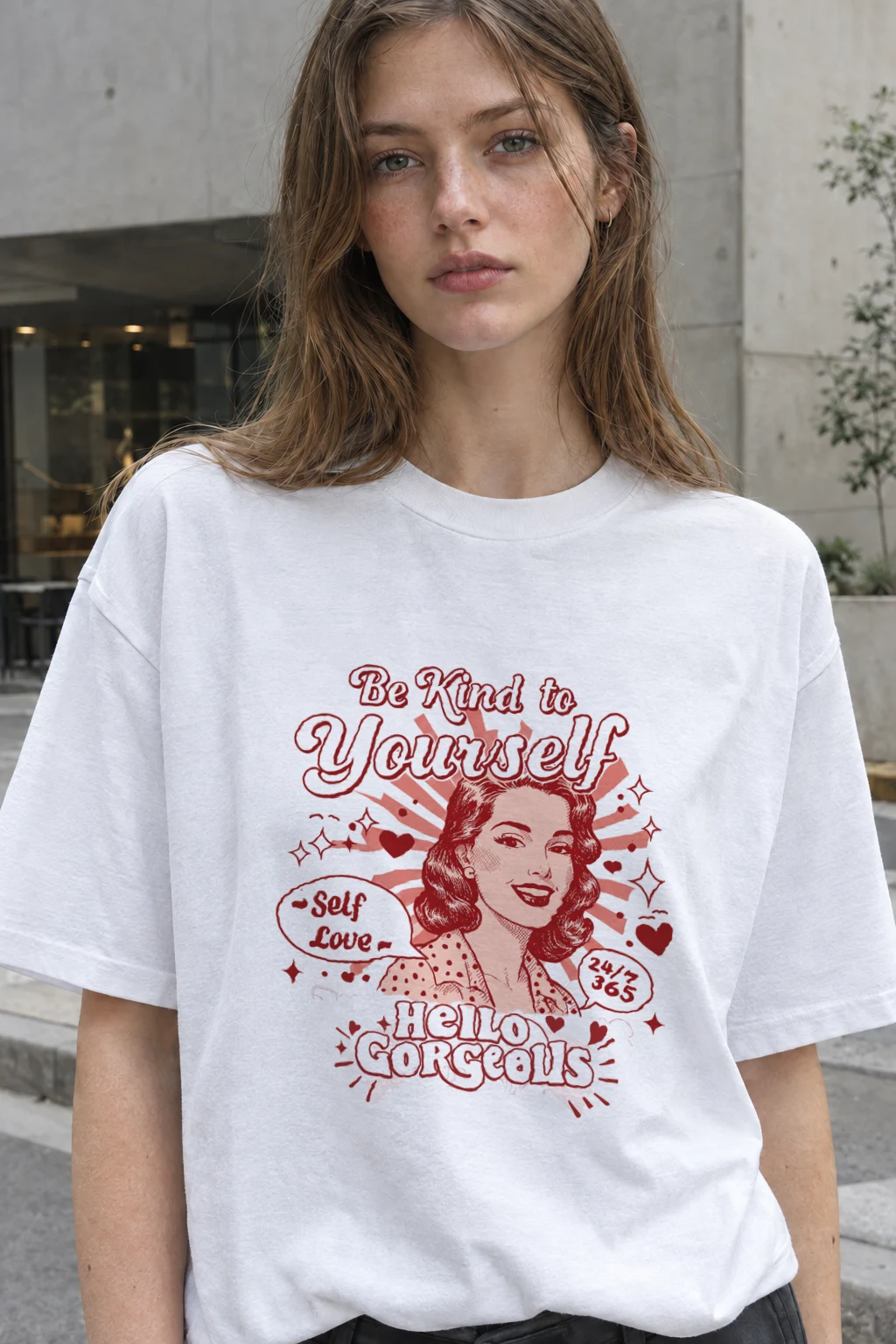 "Self Love 24/7" Heavyweight Unisex Crewneck T-shirt | Gildan 5000