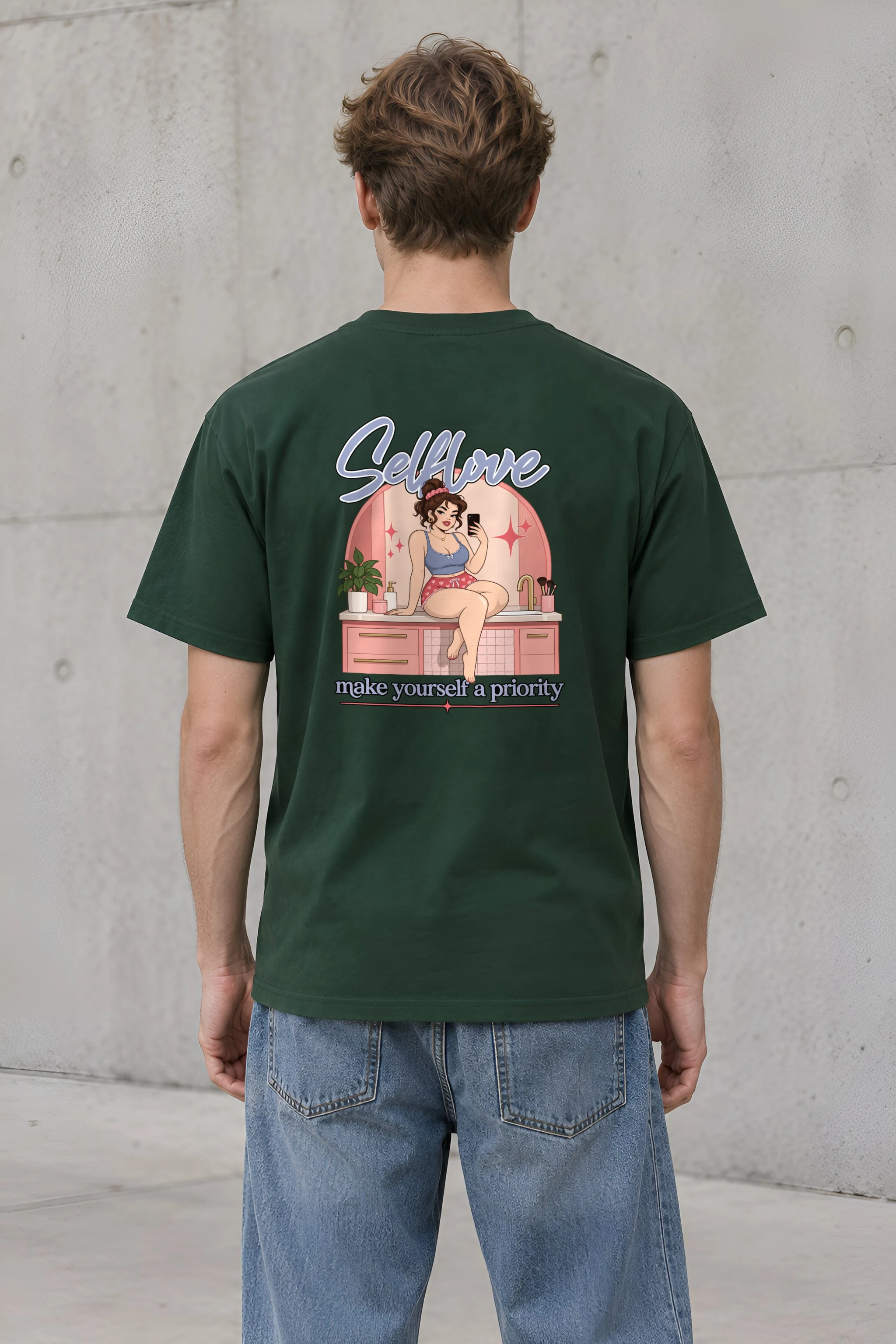 "Self Love" Heavyweight Unisex Crewneck T-shirt