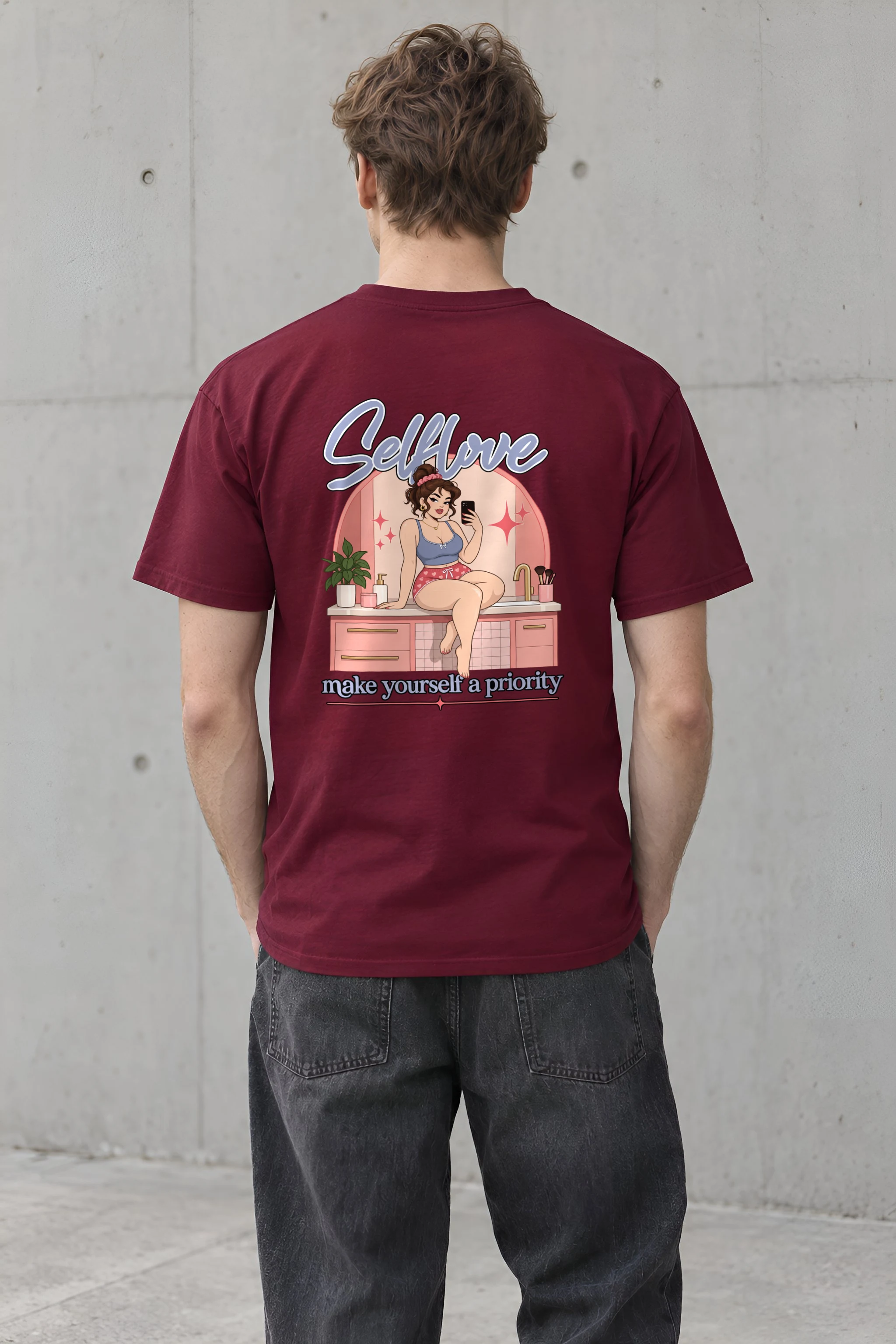 "Self Love" Heavyweight Unisex Crewneck T-shirt