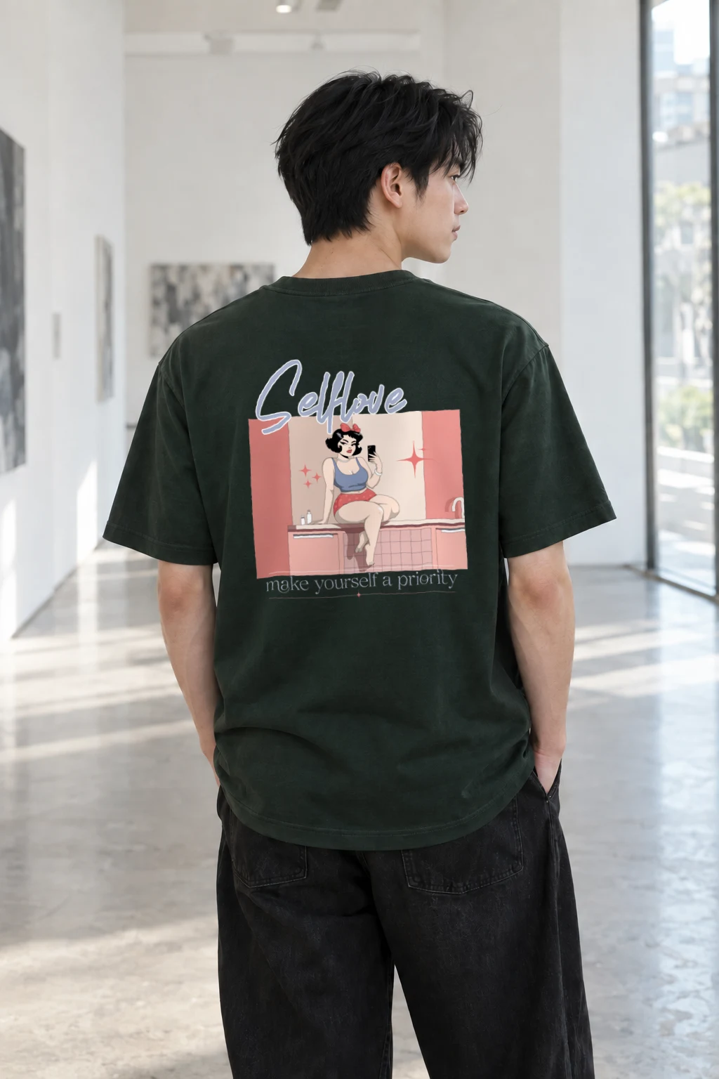 "Selflove Priority" Heavyweight Unisex Crewneck T-shirt | Gildan 5000