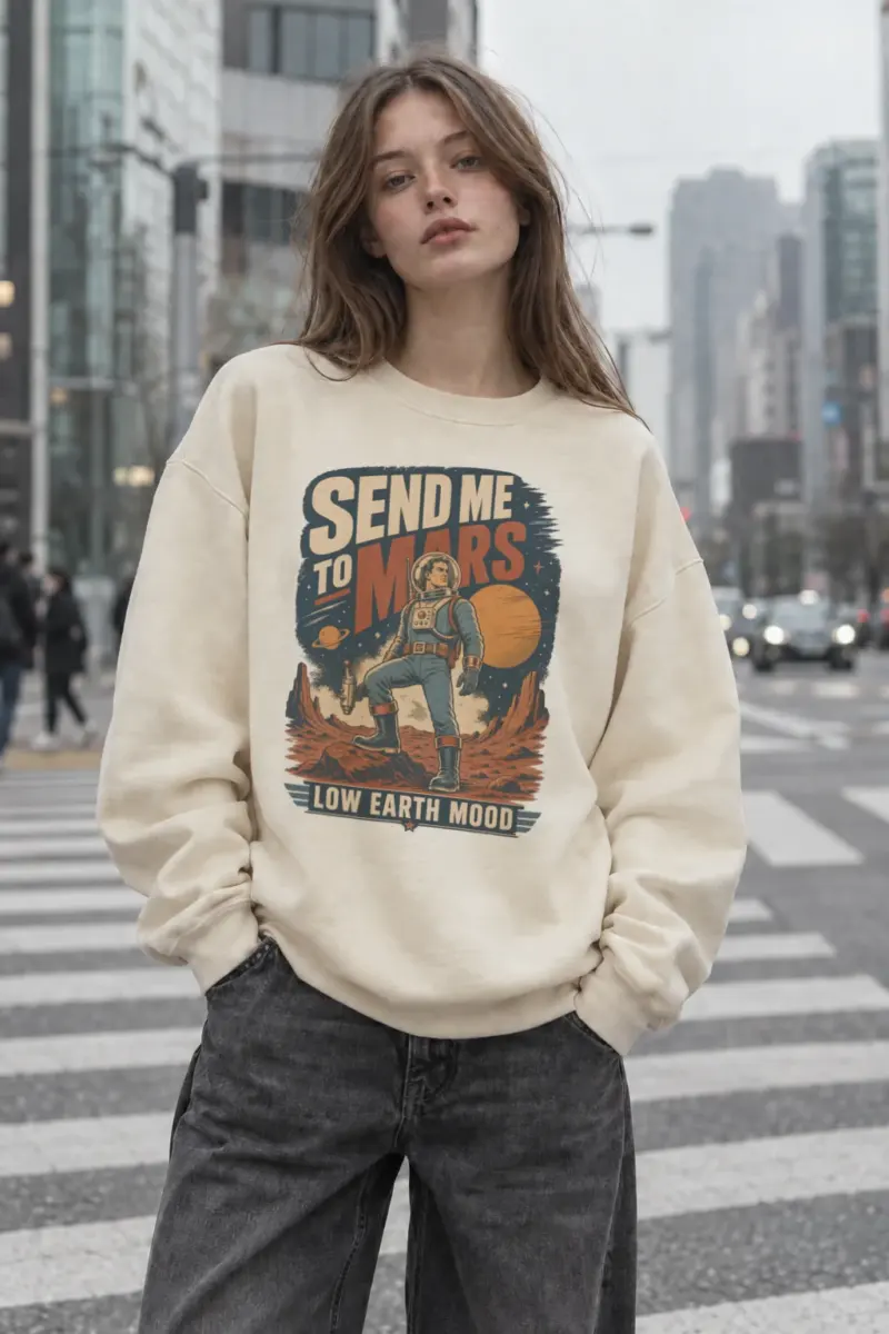 "Send Me To Mars" Unisex Sponge Fleece Crewneck Sweatshirt | Bella + Canvas 3901