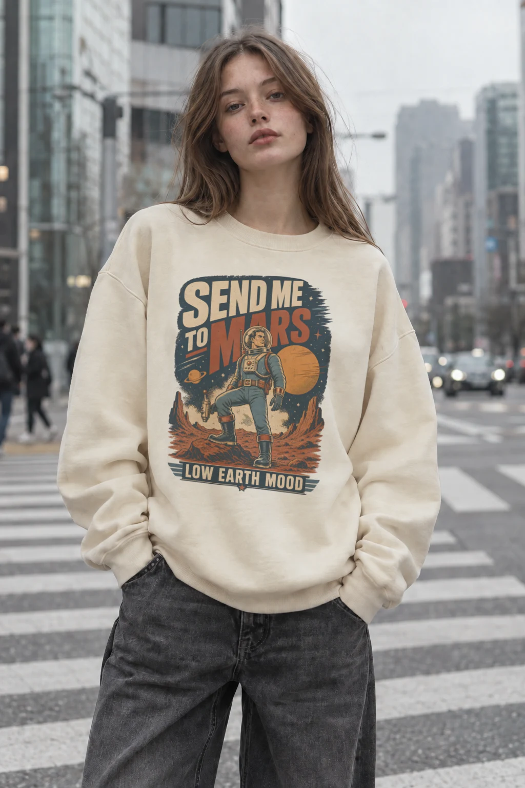 "Send Me To Mars" Unisex Sponge Fleece Crewneck Sweatshirt | Bella + Canvas 3901