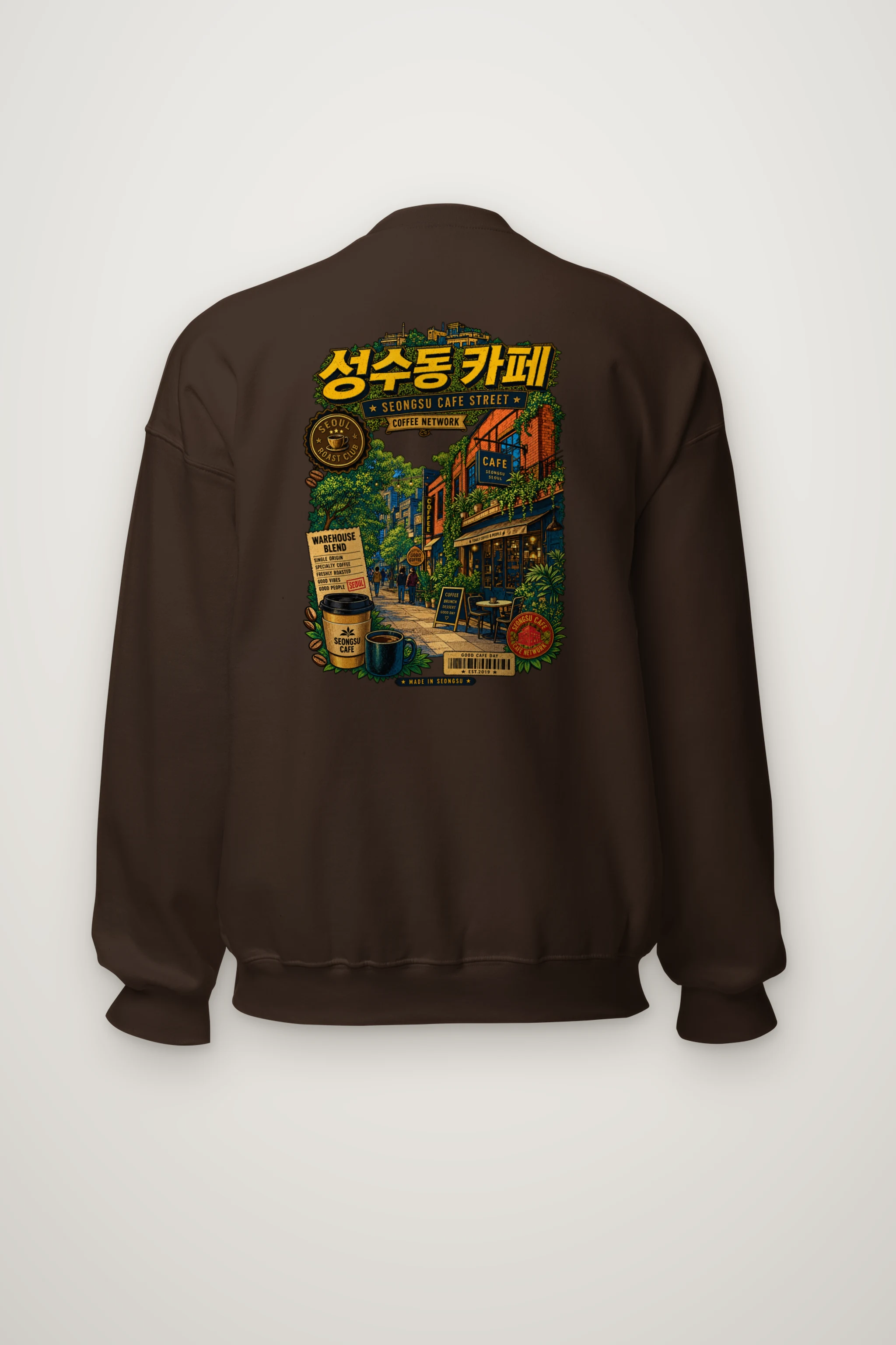 "Seongsu Cafe Street" Heavy Blend Unisex Crewneck Sweatshirt