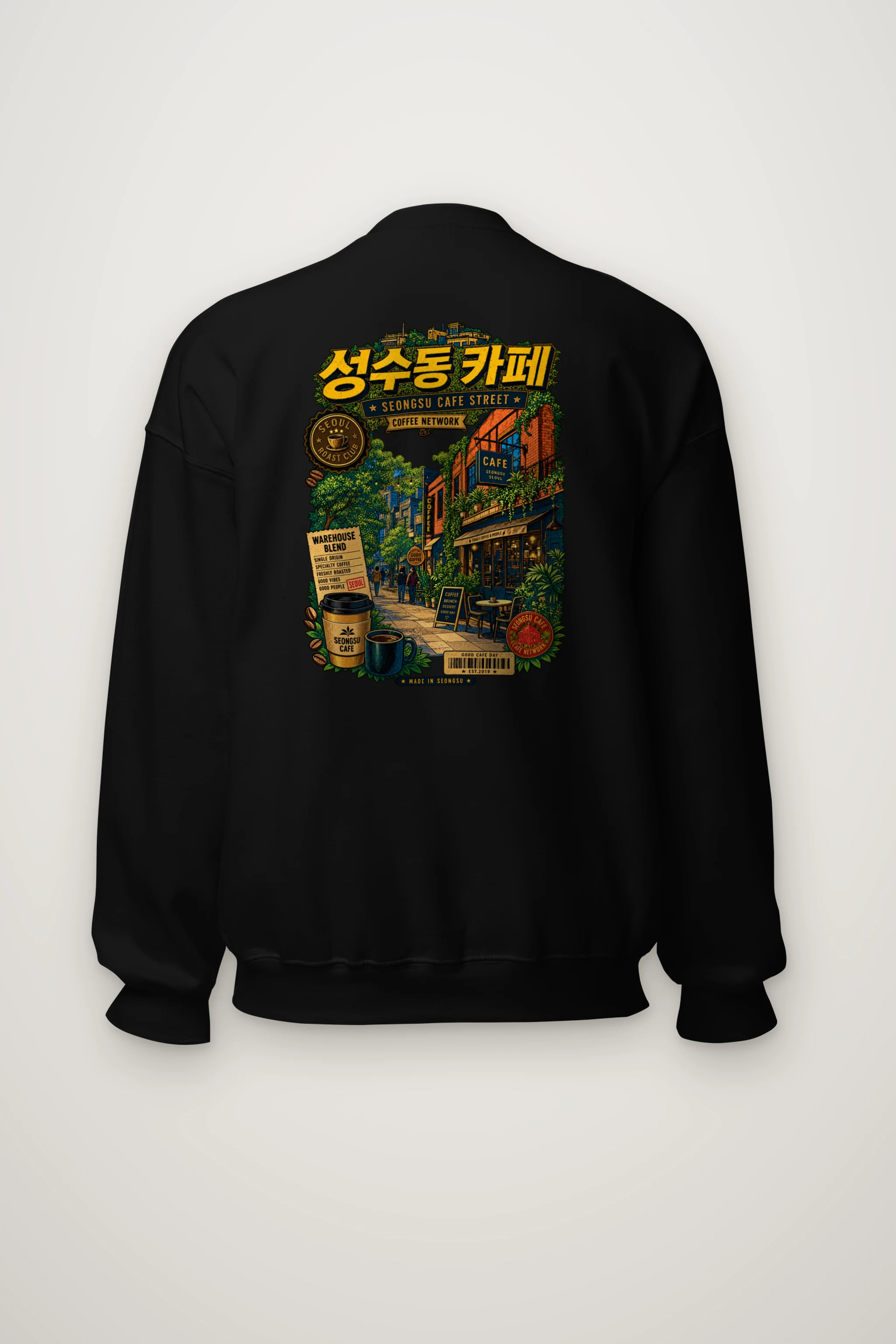 "Seongsu Cafe Street" Heavy Blend Unisex Crewneck Sweatshirt