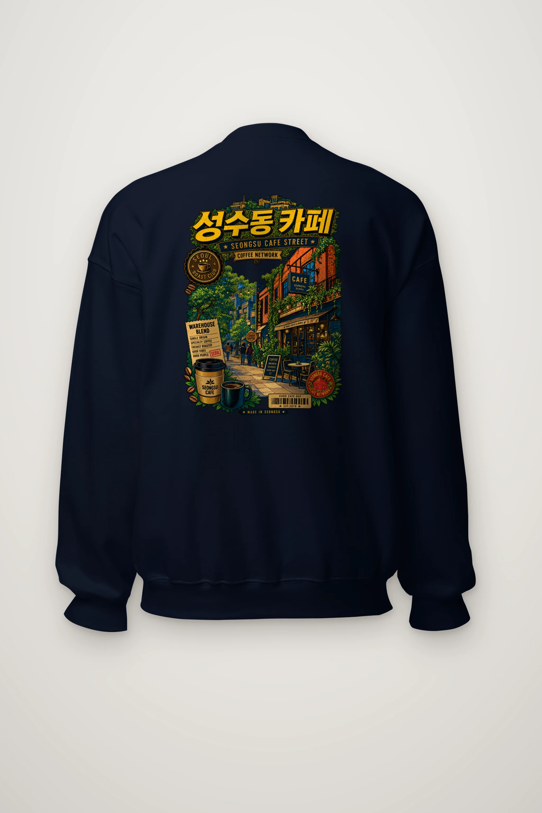 "Seongsu Cafe Street" Heavy Blend Unisex Crewneck Sweatshirt