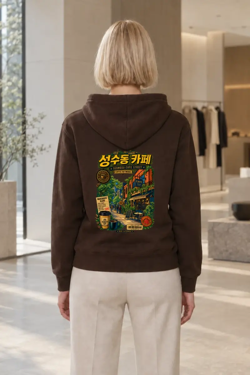 "Seongsu Cafe Street" Heavy Blend Unisex Pullover Hoodie | Gildan 18500