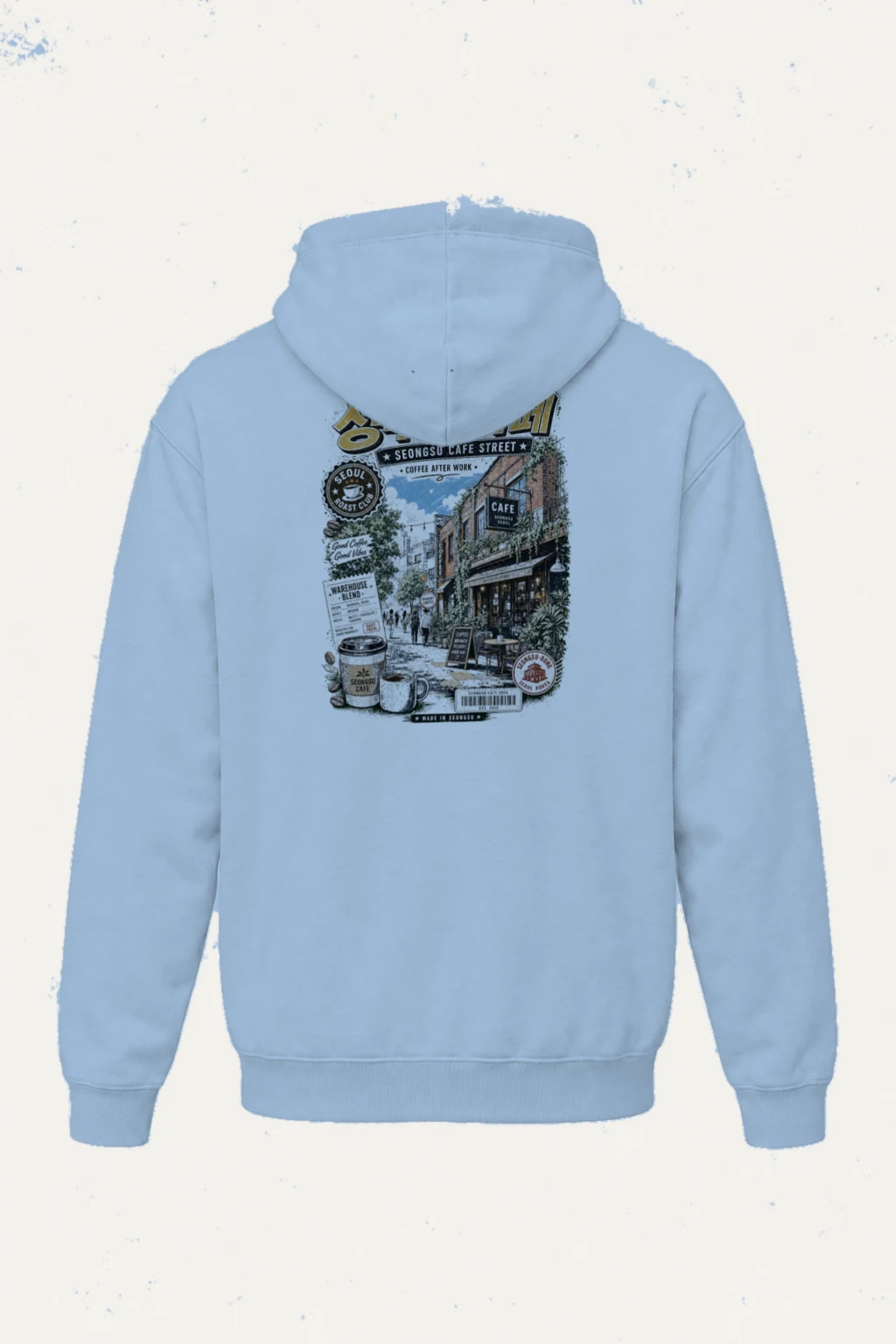 "Seongsu Cafe Street" Heavy Blend Unisex Pullover Hoodie | Gildan 18500